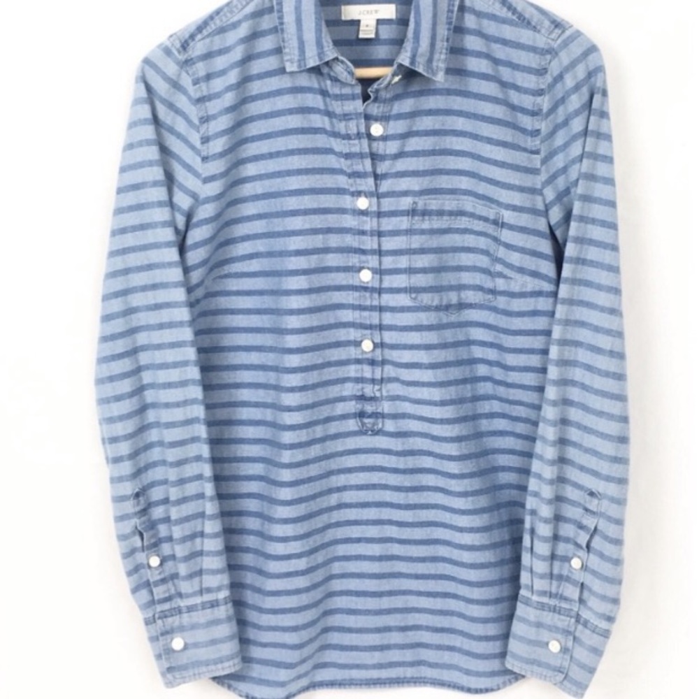 J Crew Chambray Denim Stripped Shirt